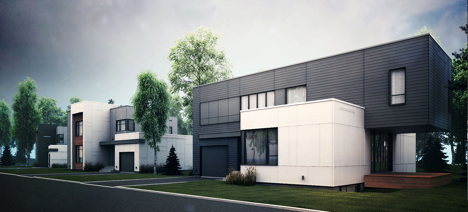 Zone C - Plan de vue - Projet immobilier moderne avec maison contemporaine dans nouveau quartier Rive-Sud Québec