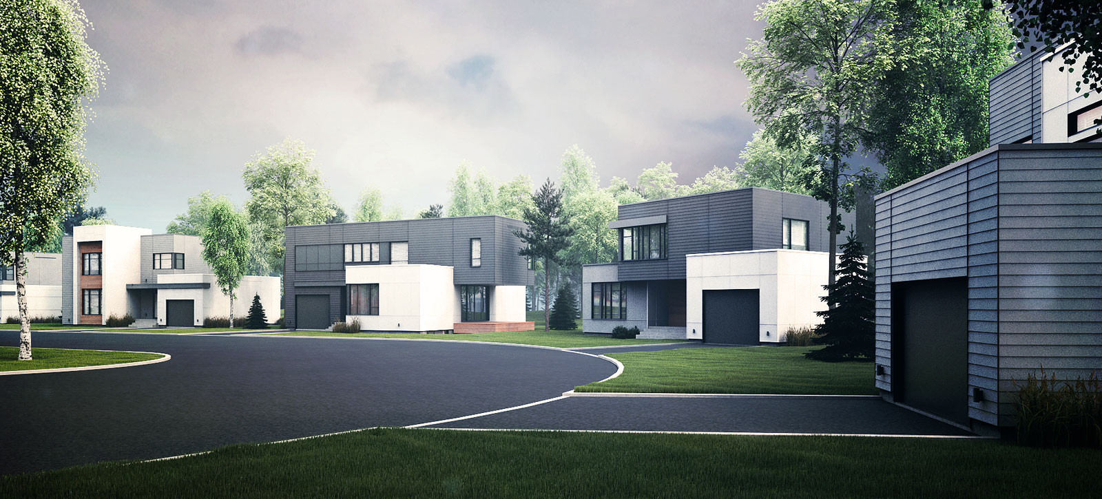 Zone C - Plan de vue - Projet immobilier moderne avec maison contemporaine dans nouveau quartier Rive-Sud Québec