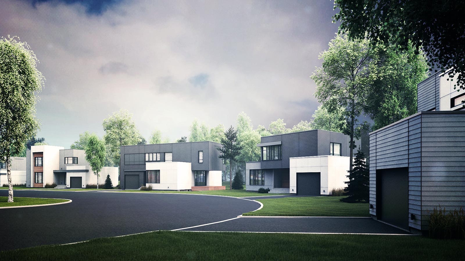 Zone C - Le nouveau Quartier immobilier avec maison contemporaine au style cubique à Québec